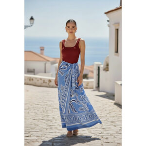 OGL Top Size L NEW Boat Neck Ruched Elastic Open Back Brami Tank Retro Red